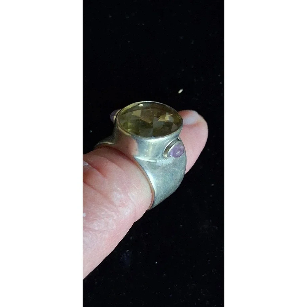 925 WHITNEY KELLY amethyst & Citrine Size 7 Sterling Silver Ring
